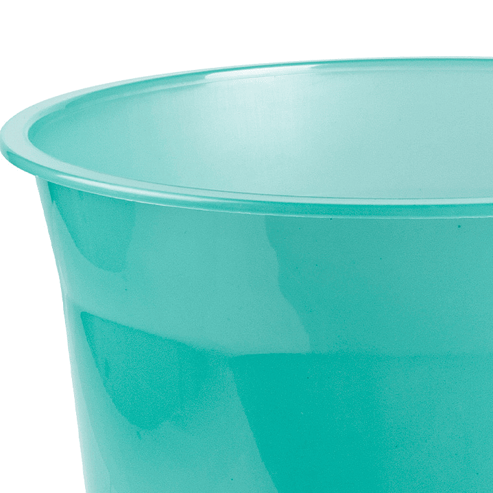 Cesto de papeis em plastico liderpapel ecouse 100% reciclado menta translucido 13 litros 275x285 mm 6