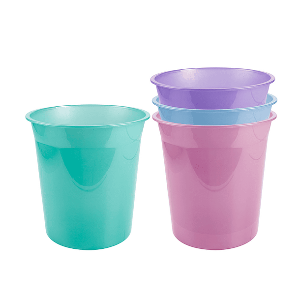 Cesto de papeis em plastico liderpapel ecouse 100% reciclado menta translucido 13 litros 275x285 mm 8