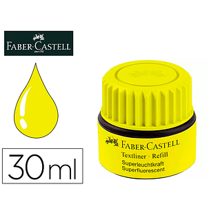 Tinta marcador faber castell fluorescente 1549 com sistema capilar cor amarelo frasco de 30 ml