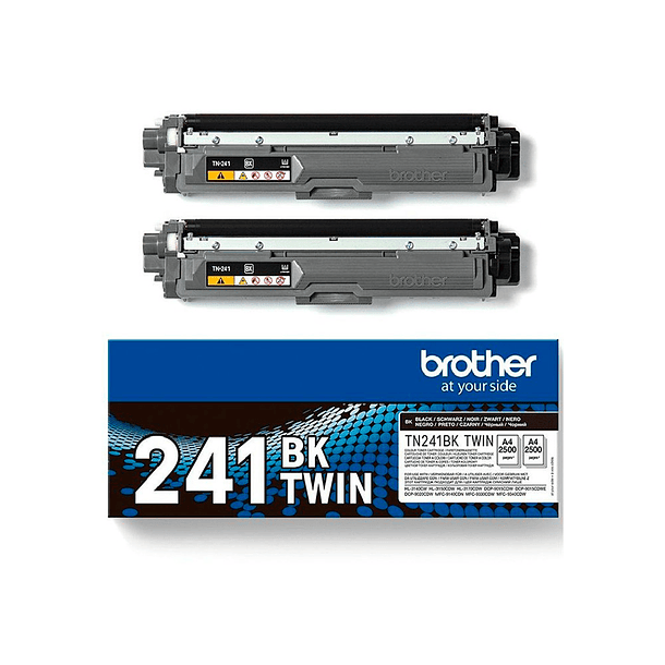 Toner brother tn241bktwin hl3140 / 3170 / 3150 / dcp9020 / mfc9140 / 9330 / 9340 preto 2500 paginas pack 2 unidades 1