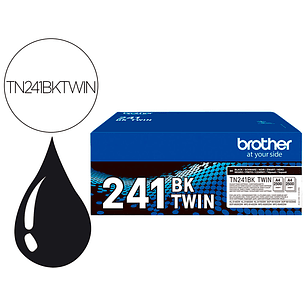 Toner brother tn241bktwin hl3140 / 3170 / 3150 / dcp9020 / mfc9140 / 9330 / 9340 preto 2500 paginas pack 2 unidades