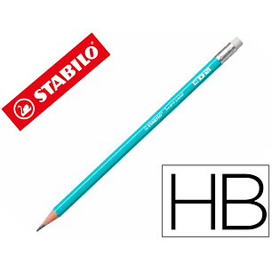 Lapis de grafite stabilo swano com borracha mina 2,2 mm dureza hb azul pastel