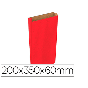 Envelope basika kraft vermelho com fole m 200x350x60 mm pack de 25 unidades