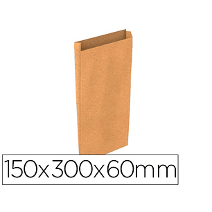 Envelope basika kraft natural liso com fole s 150x300x60 mm pack de 25 unidades