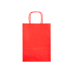 Bolsa de papel q-connect celulose vermelho l com asa retorcida 320x400x14 mm