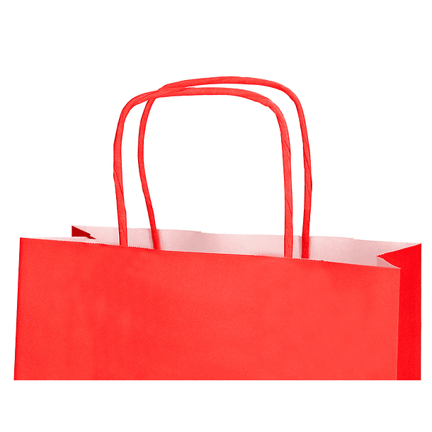 Bolsa de papel q-connect celulose vermelho l com asa retorcida 320x400x14 mm 6