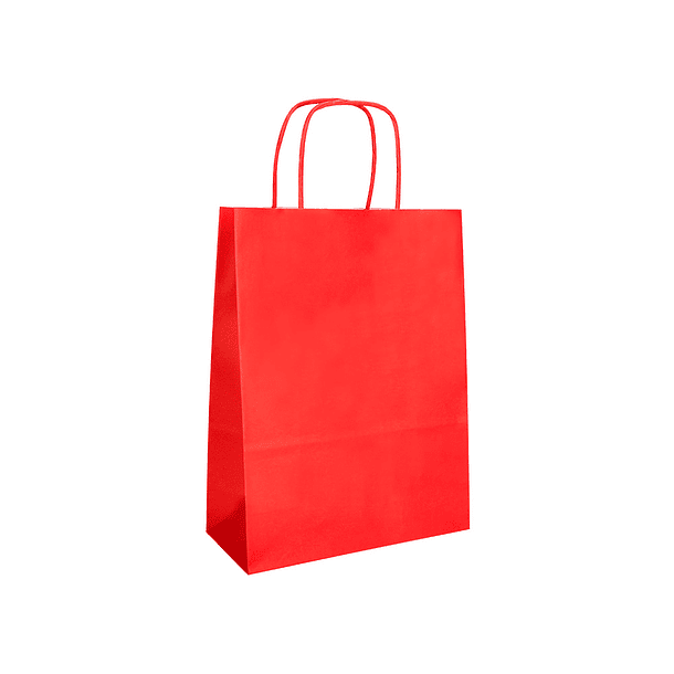 Bolsa de papel q-connect celulose vermelho l com asa retorcida 320x400x14 mm 5