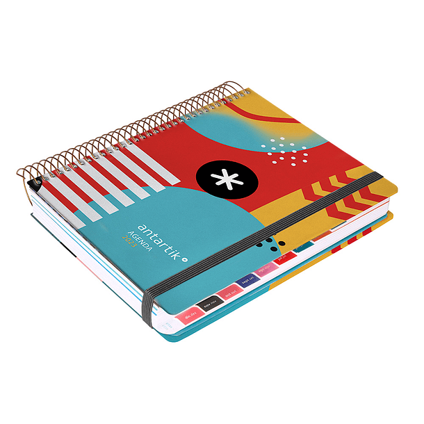 Agenda antartik 2023 dia pagina 90 gr com envelope marcador paginas e 3 folhas de autocolantes vermelho 165x215 mm 7