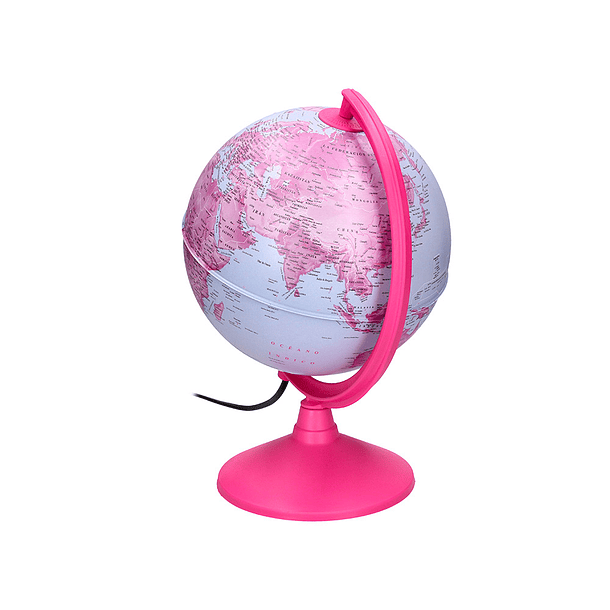 Globo liderpapel com luz fisico e politico diametro 20 cm cor rosa 3