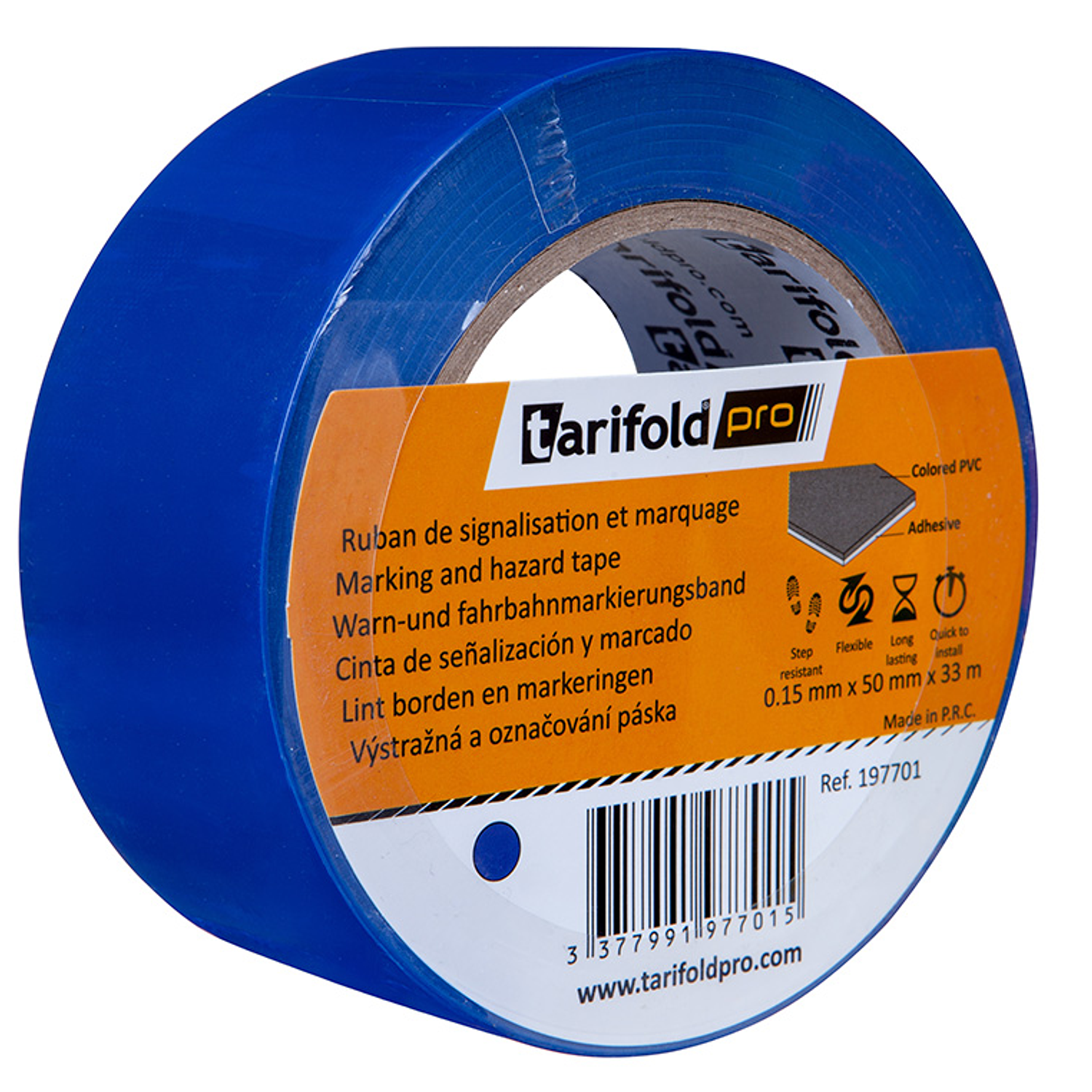 Fita adesiva tarifold para marcacao e sinalizacao de chao 33 mt x 50 mm cor azul 2