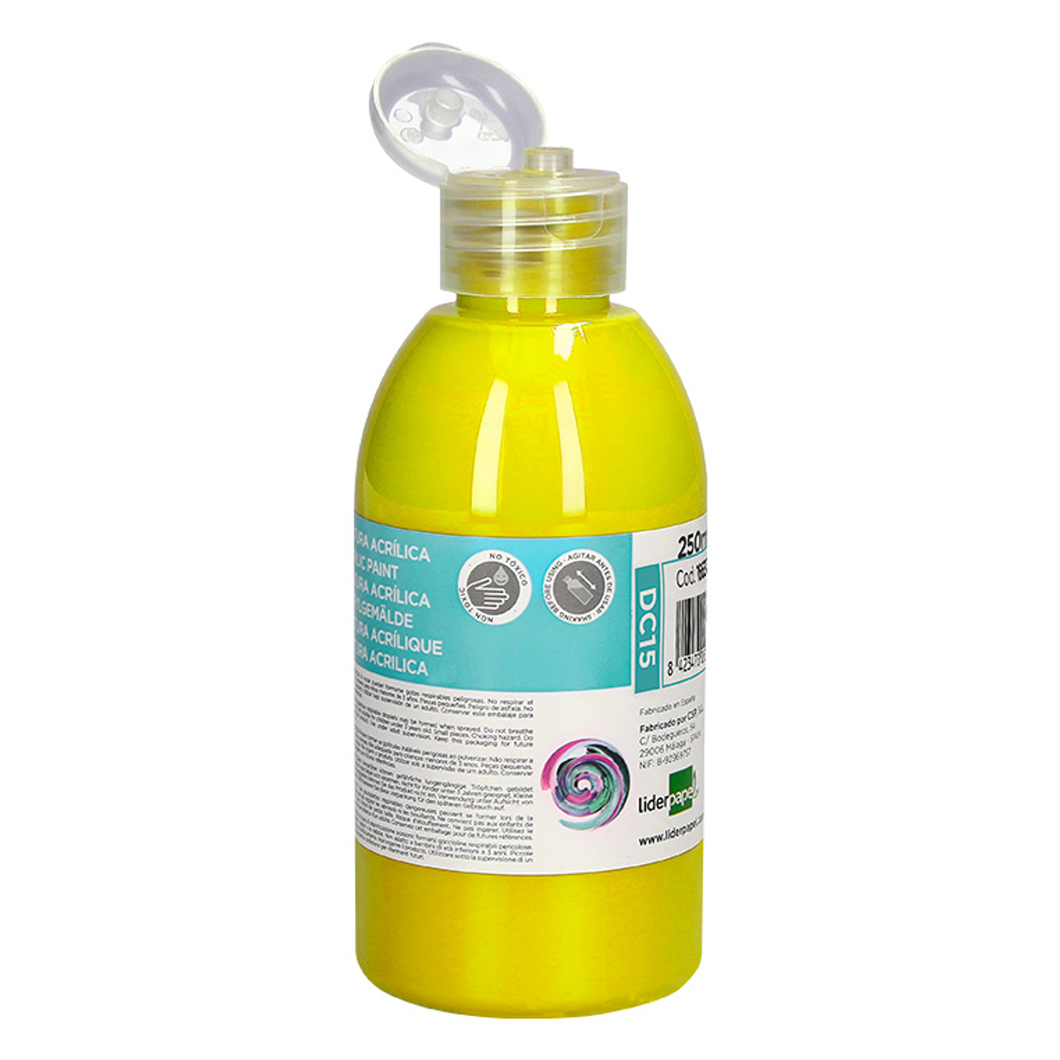 Pintura acrilica liderpapel frasco de 250 ml amarelo 4