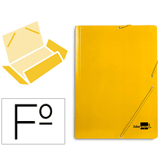 Pasta liderpapel de elasticos folio 3 abas cartao plastificado cor amarelo