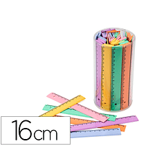 Regla faibo plastico 16 cm bote de 100 unidades colores surtidos