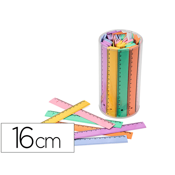 Regla faibo plastico 16 cm bote de 100 unidades colores surtidos 2