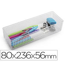 Organizador de sobremesa plasticforte transparente n 3 80x236x56 mm