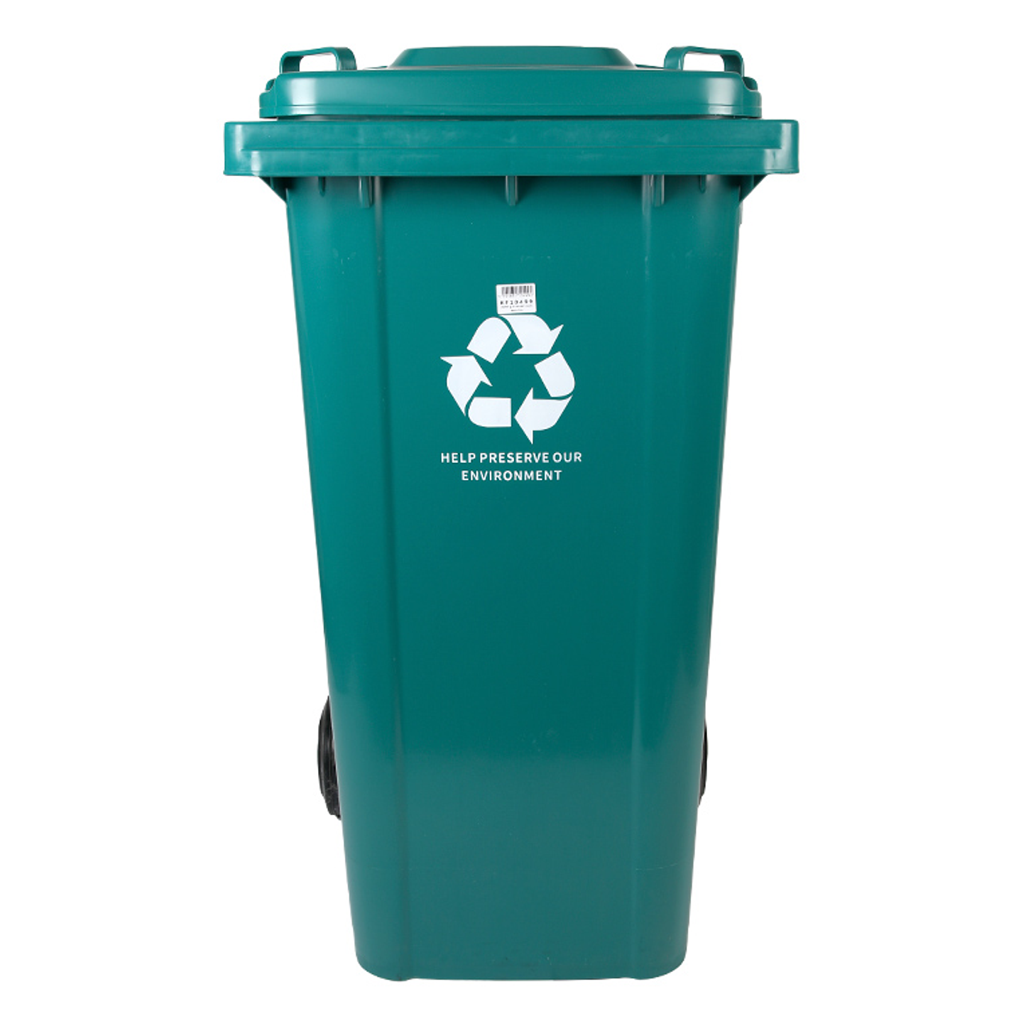 Contentor de lixo q-connect plastico com tampa e rodas 240 litros 1040x620x610 mm verde 1