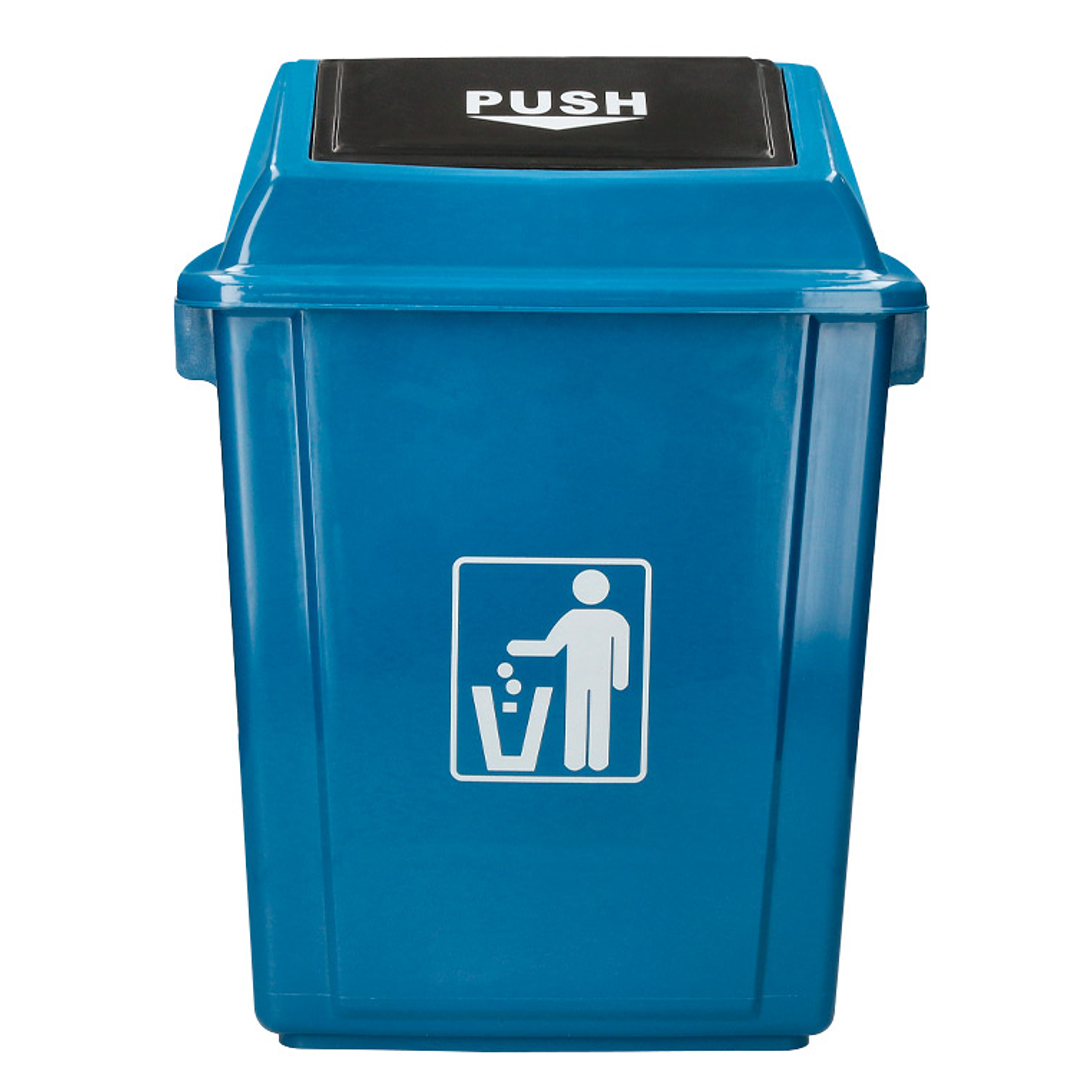 Contentor de lixo q-connect plastico com tampa de empurrar 20 litros 340x240x450 mm azul 3