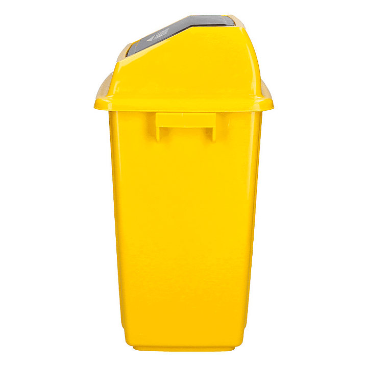 Contentor de lixo q-connect plastico com tampa de empurrar 20 litros 340x240x450 mm amarelo 3