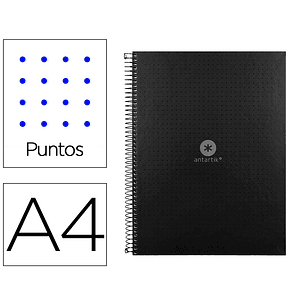 Caderno espiral liderpapel a4 micro antartik capa forrada 80f 90 gr pontilhado 1 banda 4 furos cor preto