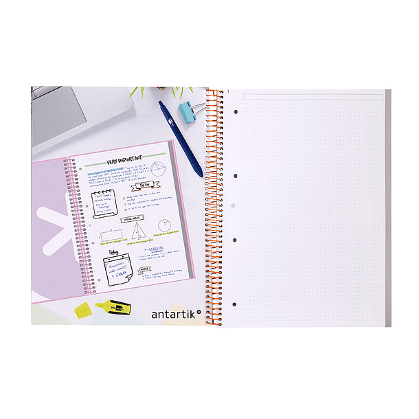 Caderno espiral liderpapel a4 micro antartik capa forrada 80f 90 gr pontilhado 1 banda 4 furos cor amarelo 10