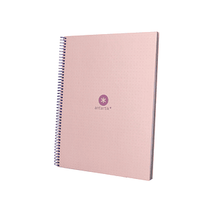 Caderno espiral liderpapel a4 micro antartik capa forrada 80f 90 gr pontilhado 1 banda 4 furos cor rosa