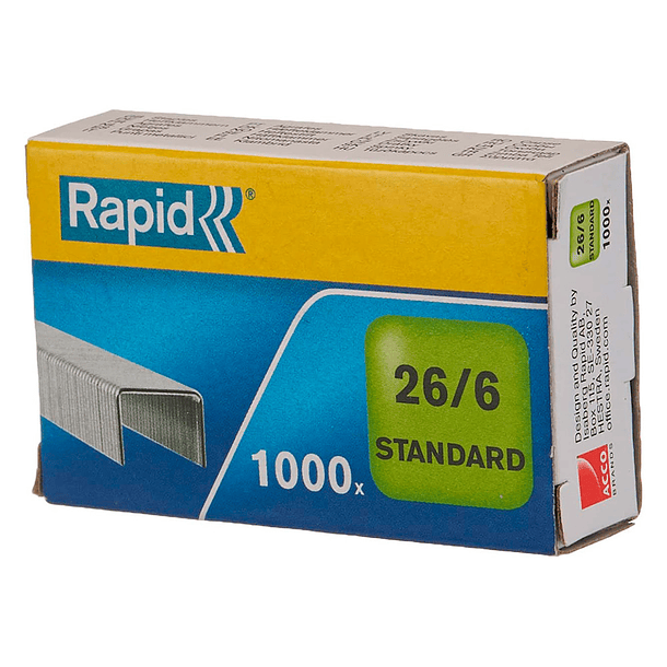 Agrafes rapid 26/6 mm galvanizados caixa de 1000 unidades 2