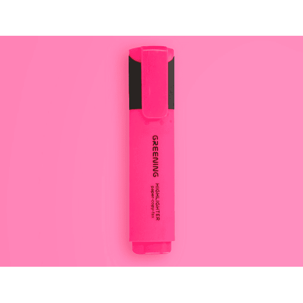 Marcador greening fluorescente ponta biselada rosa 3