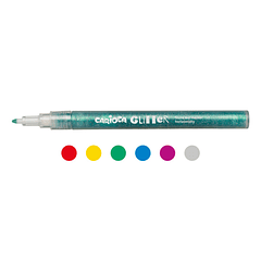 Rotulador carioca glitter purpurina punta 1 mm caja de 6 unidades colores surtidos