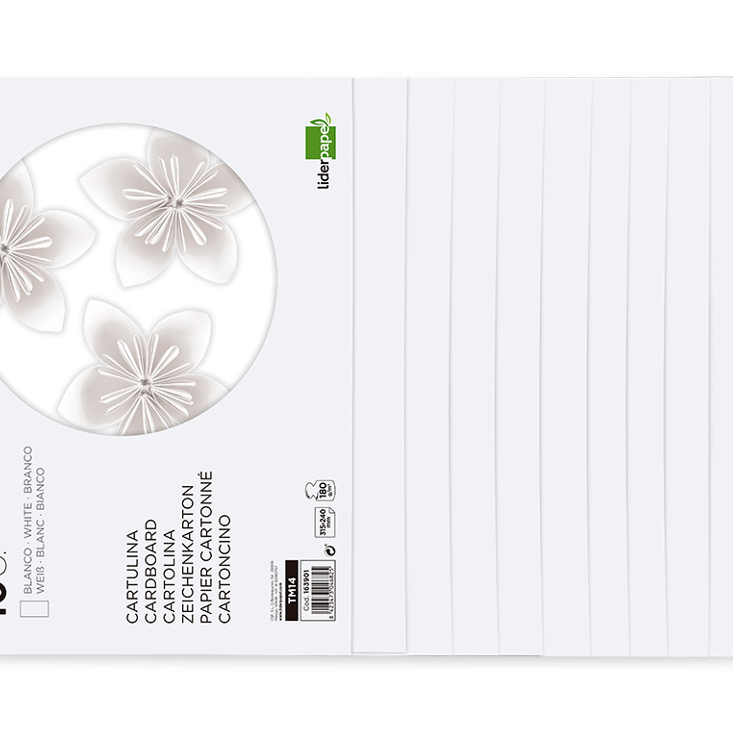 Bloco trabalhos manuais liderpapel cartolina 240x315mm 10 folhas cor branco 1