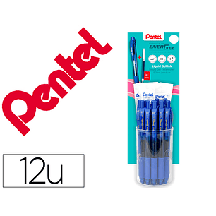 Roller pentel energel bl107 0,7mm azul expositor de 12 unidades