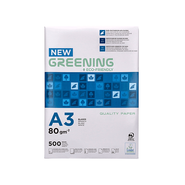 Papel fotocopia greening din a3 pack 500 folhas 80 gr 4