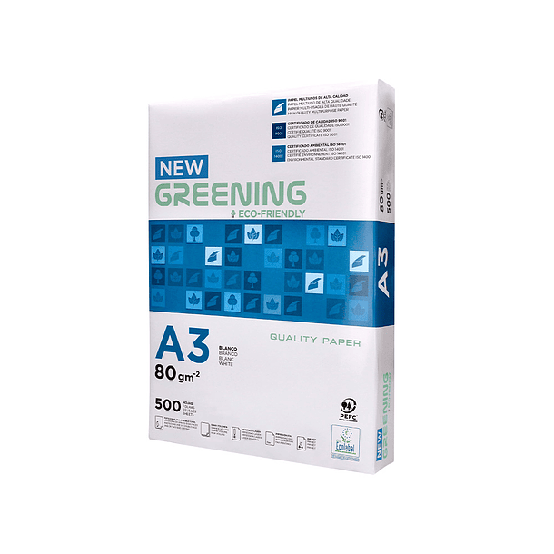 Papel fotocopia greening din a3 pack 500 folhas 80 gr 4