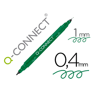 Marcador q-connect marcador permanente dupla ponta cor verde 0,4 mm e 1 mm