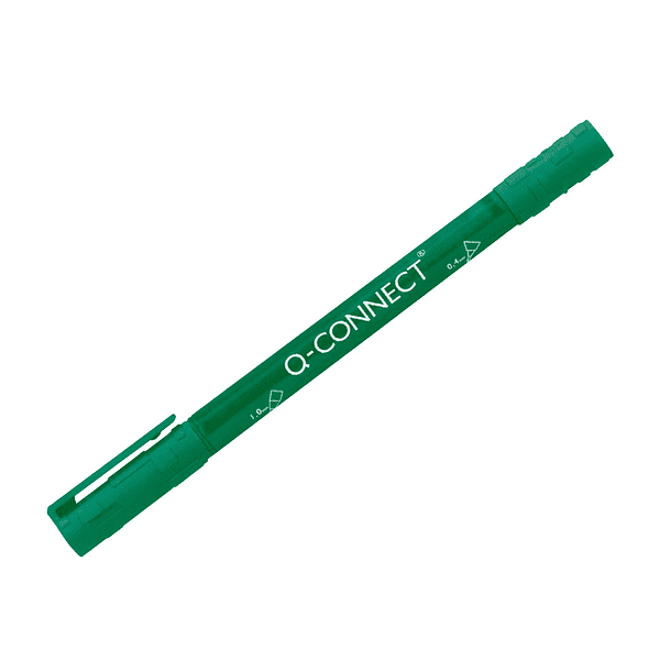 Marcador q-connect marcador permanente dupla ponta cor verde 0,4 mm e 1 mm 3