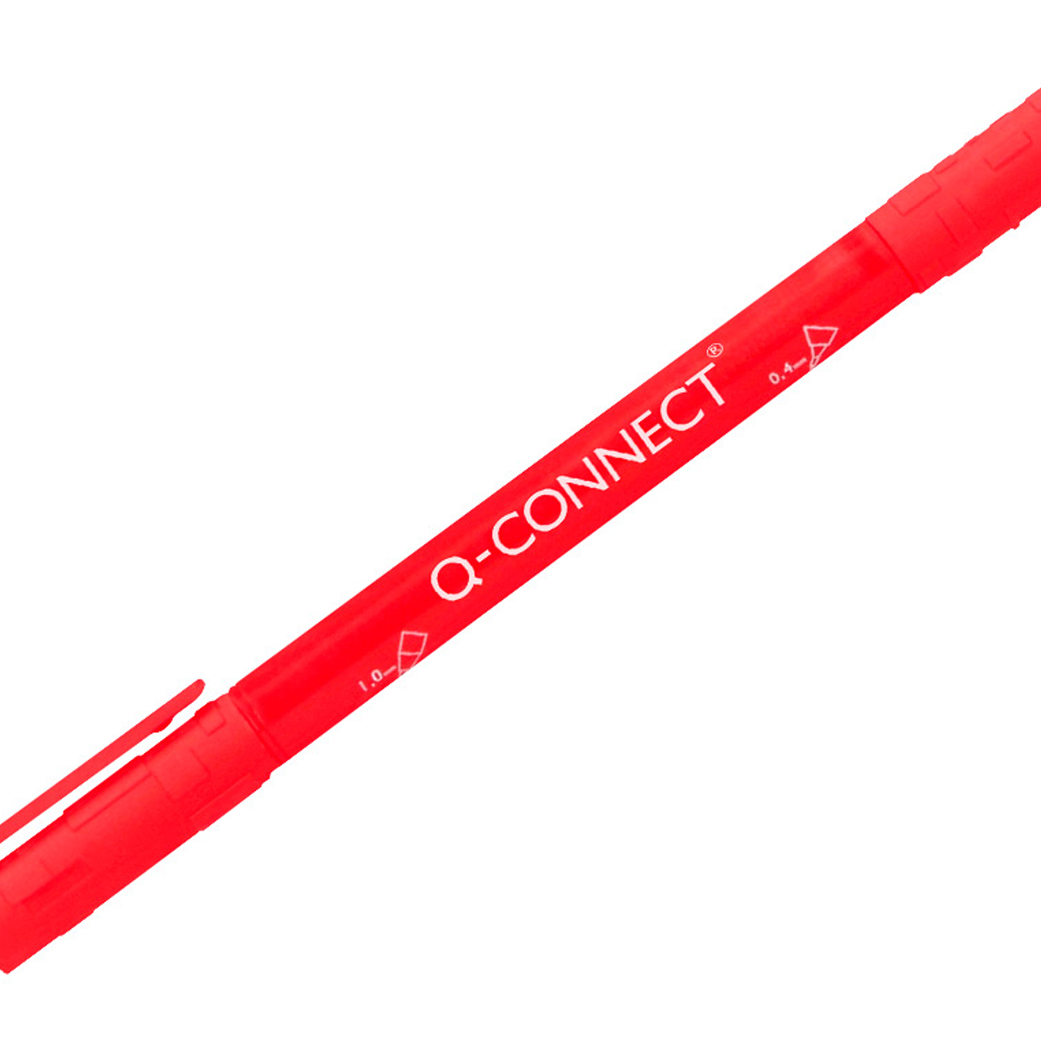 Marcador q-connect marcador permanente dupla ponta cor vermelho 0,4 mm e 1 mm 3