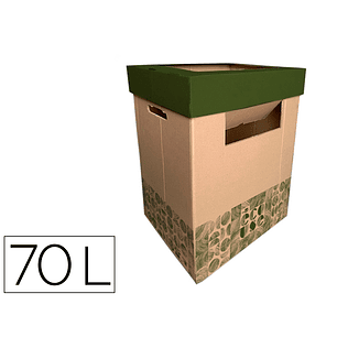 Cesto de papeis reciclagem liderpapel cartao duplo 100% reciclado e reciclavel 450x350x650 mm