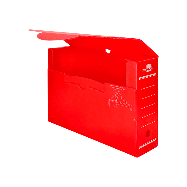 Caixa para arquivo definitivo liderpapel em polipropileno vermelho formato 360x260x100 mm 6