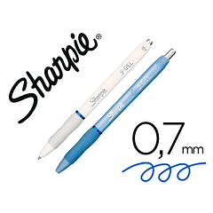 Esferografica sharpie fashion retratil tinta gel azul 0,7 mm caixa 2 unidades azul ceu/branco