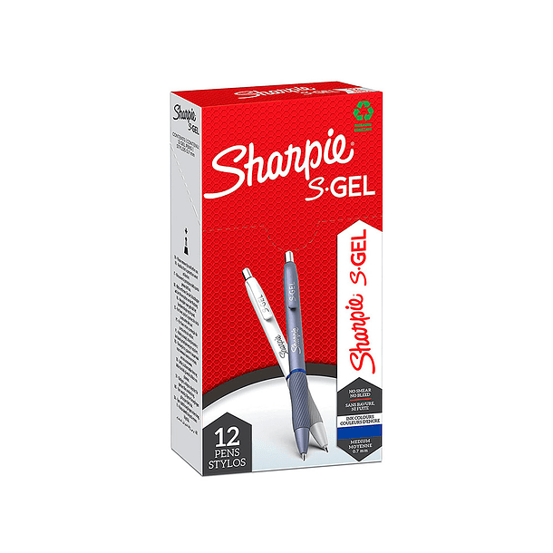 Esferografica sharpie fashion retratil tinta gel azul 0,7 mm caixa 2 unidades azul ceu/branco 6