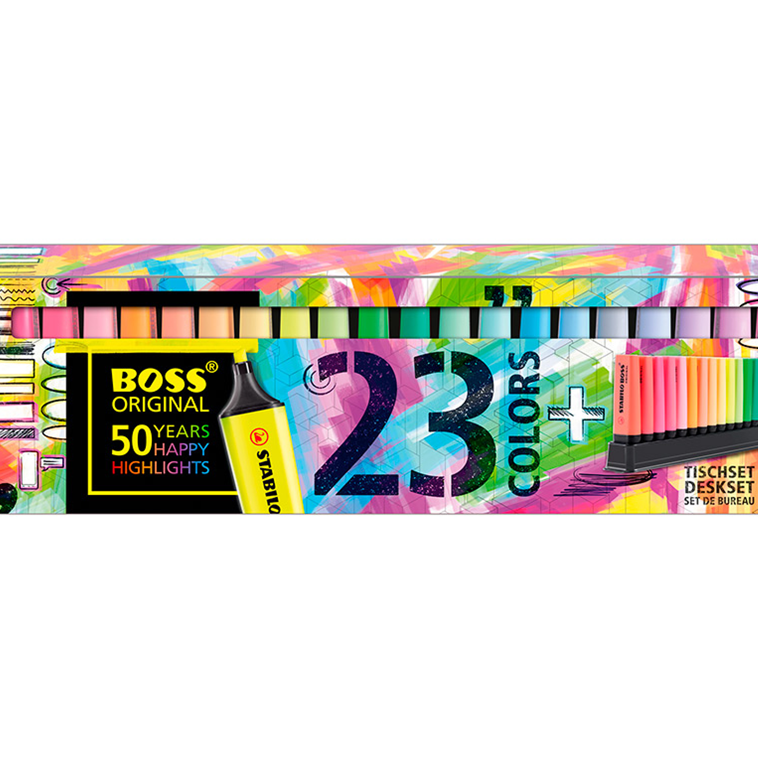 Marcador stabilo boss fluorescente 70 arty line deskset de 23 unidades cores sortidas 4