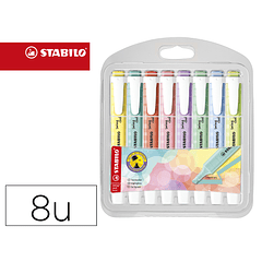 Marcador stabilo fluorescente swing cool pastel estojo de 8 unidades cores sortidas