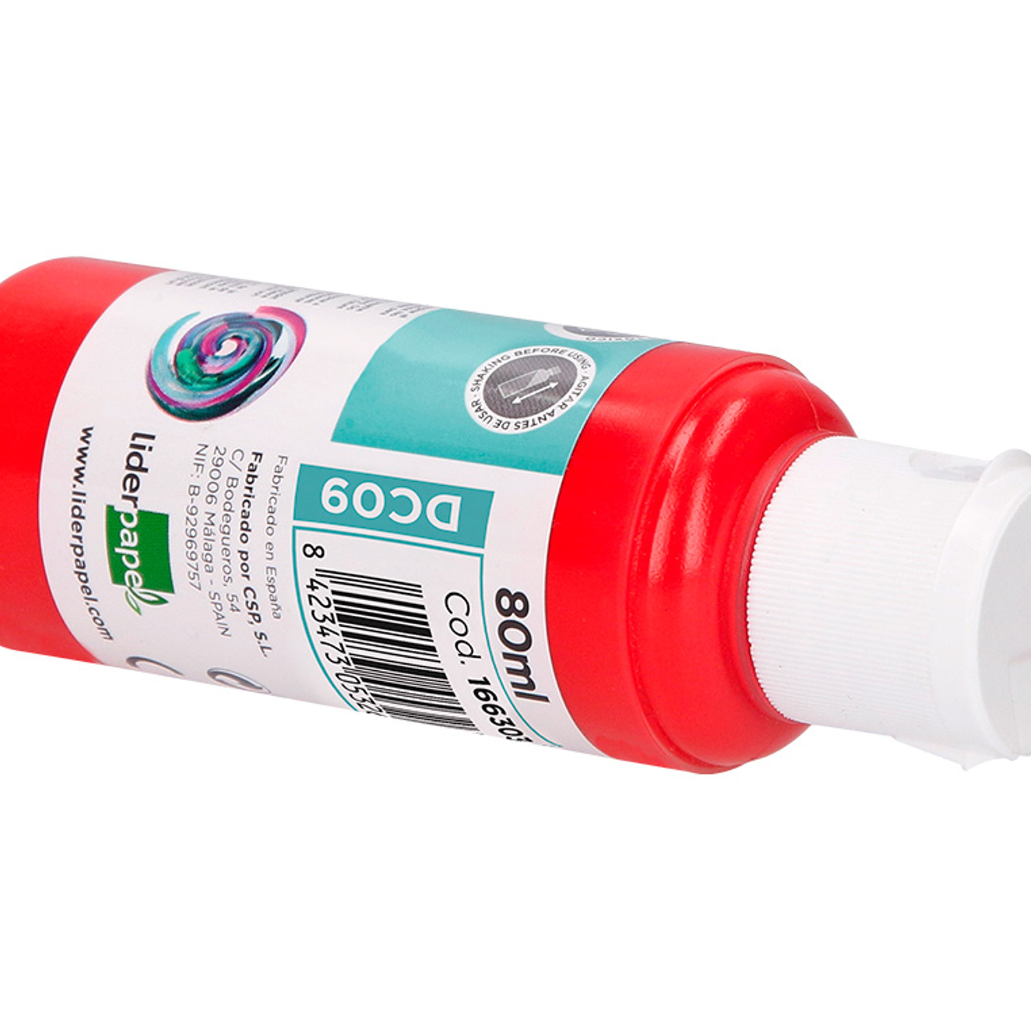 Pintura acrilica liderpapel frasco de 80 ml vermelho 6