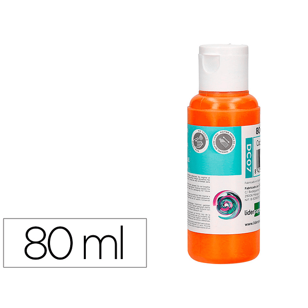 Pintura acrilica liderpapel frasco de 80 ml laranja 4