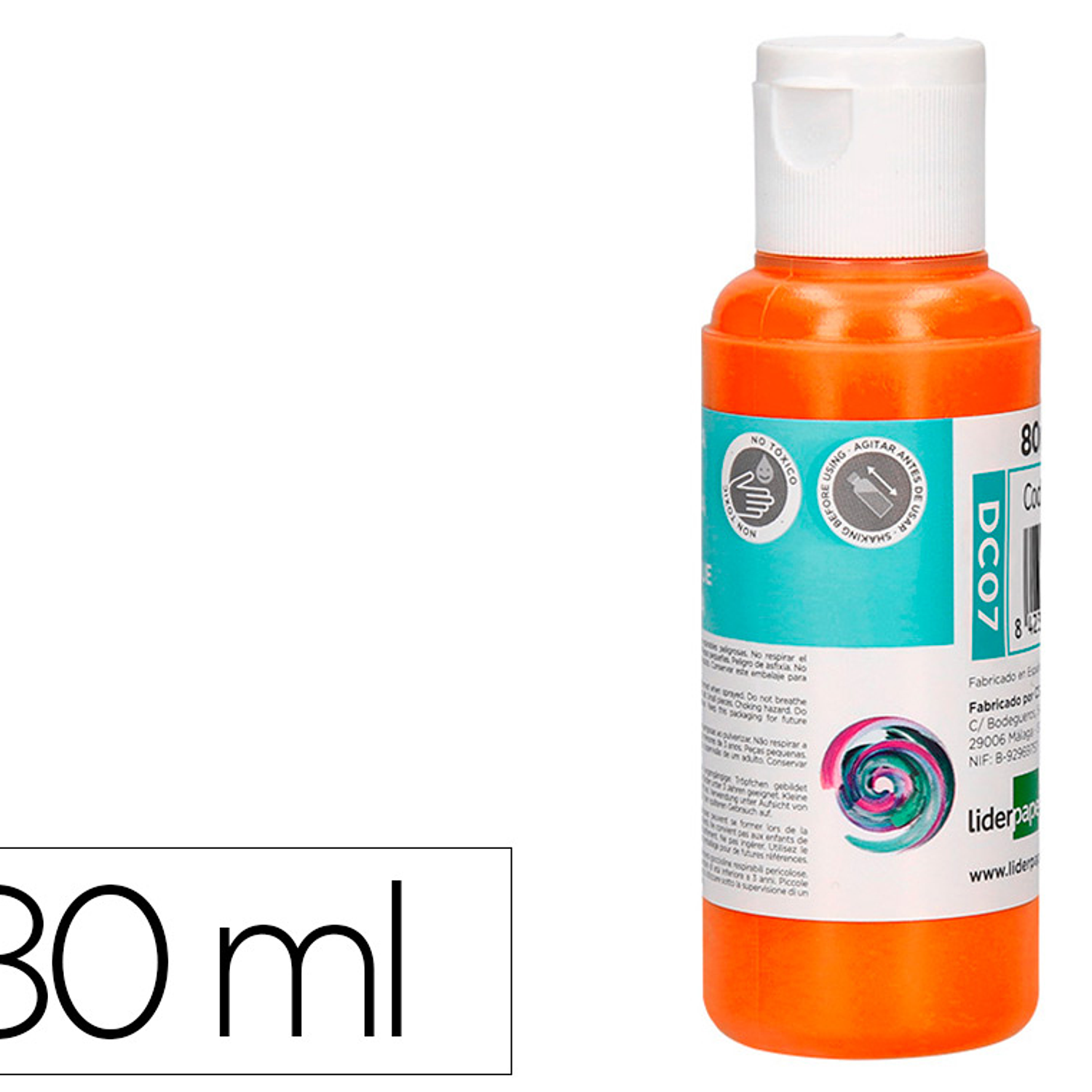 Pintura acrilica liderpapel frasco de 80 ml laranja 2