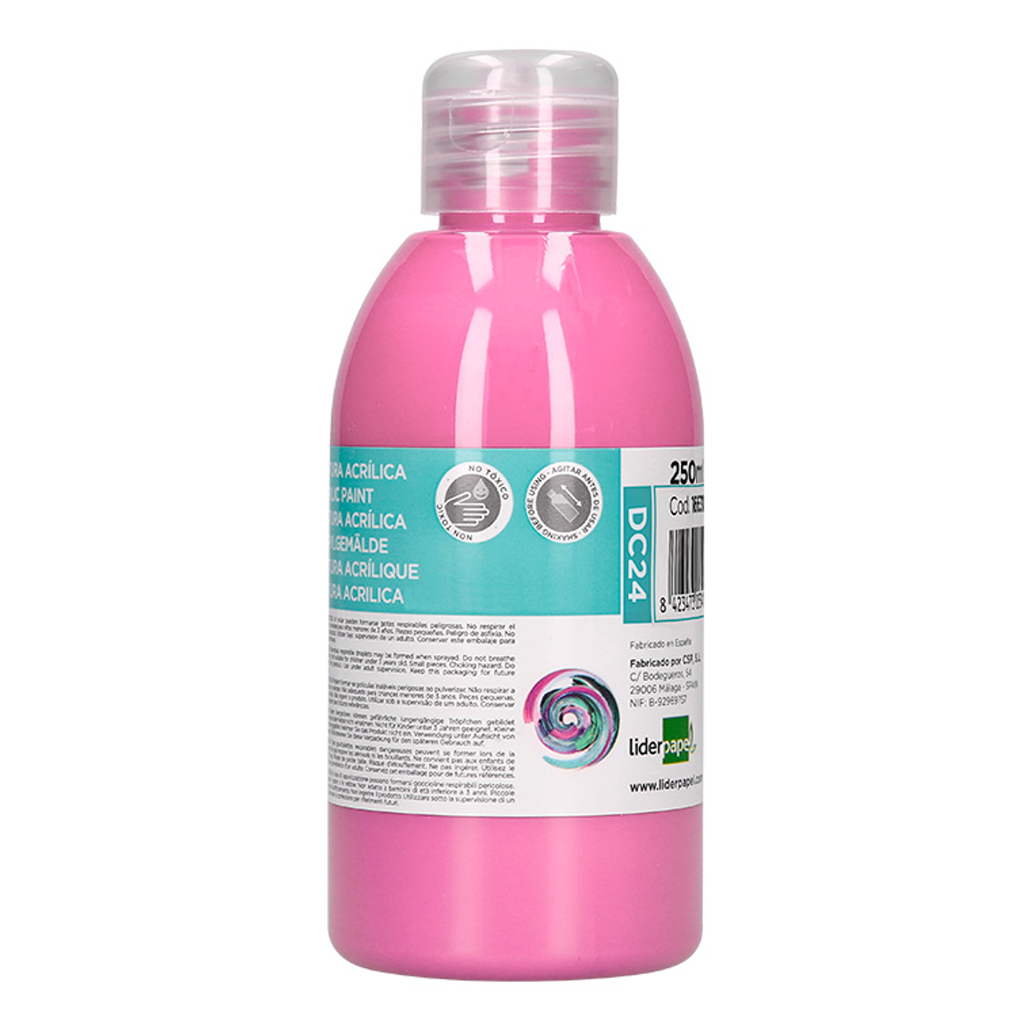 Pintura acrilica liderpapel frasco de 250 ml rosa 1