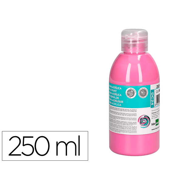 Pintura acrilica liderpapel frasco de 250 ml rosa 3