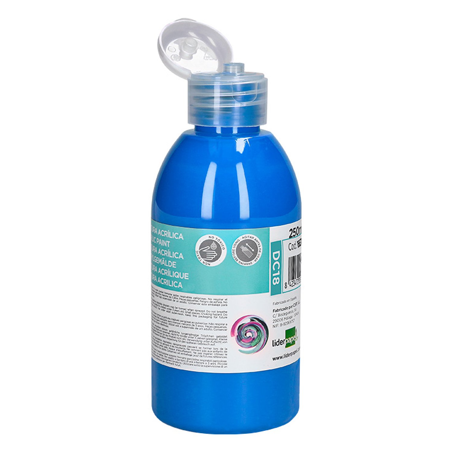 Pintura acrilica liderpapel frasco de 250 ml cian 2