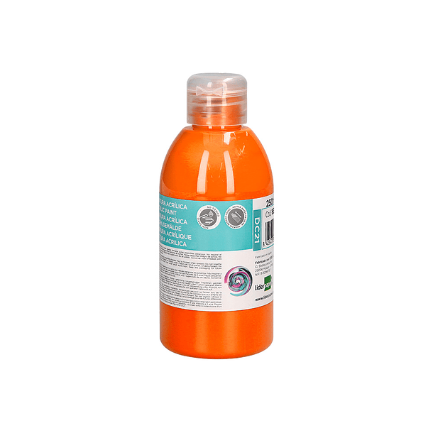 Pintura acrilica liderpapel frasco de 250 ml laranja 1