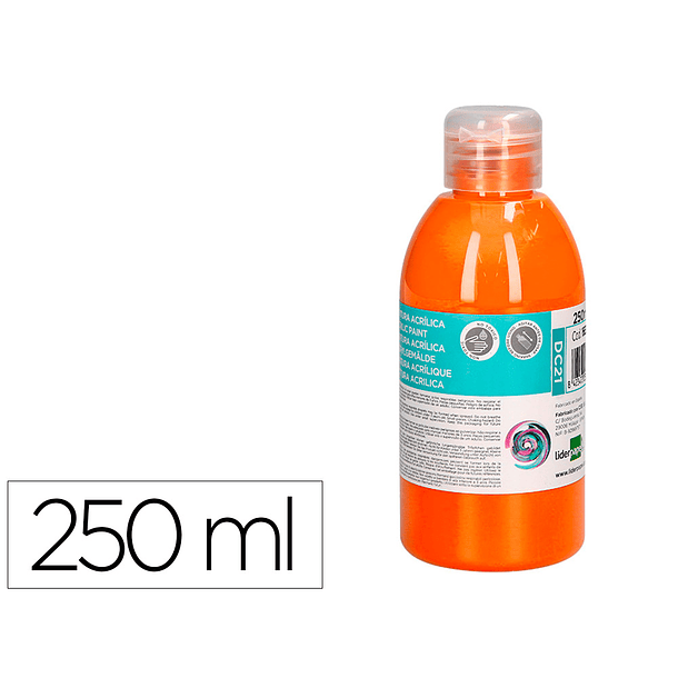 Pintura acrilica liderpapel frasco de 250 ml laranja 4