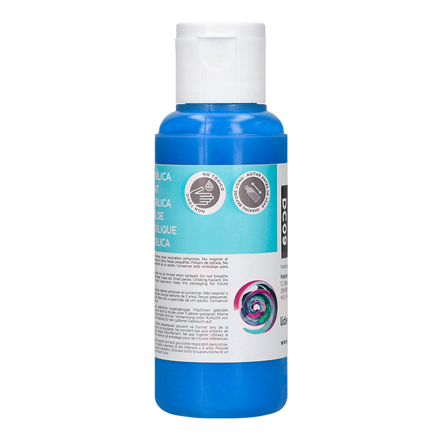 Pintura acrilica liderpapel frasco de 80 ml cian 2